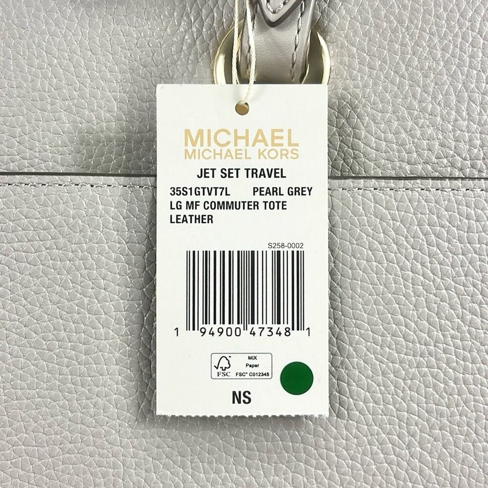 NWT Michael Kors‎ Jet Set Travel Tote Large in Pearl Grey - Picture 14 of 14